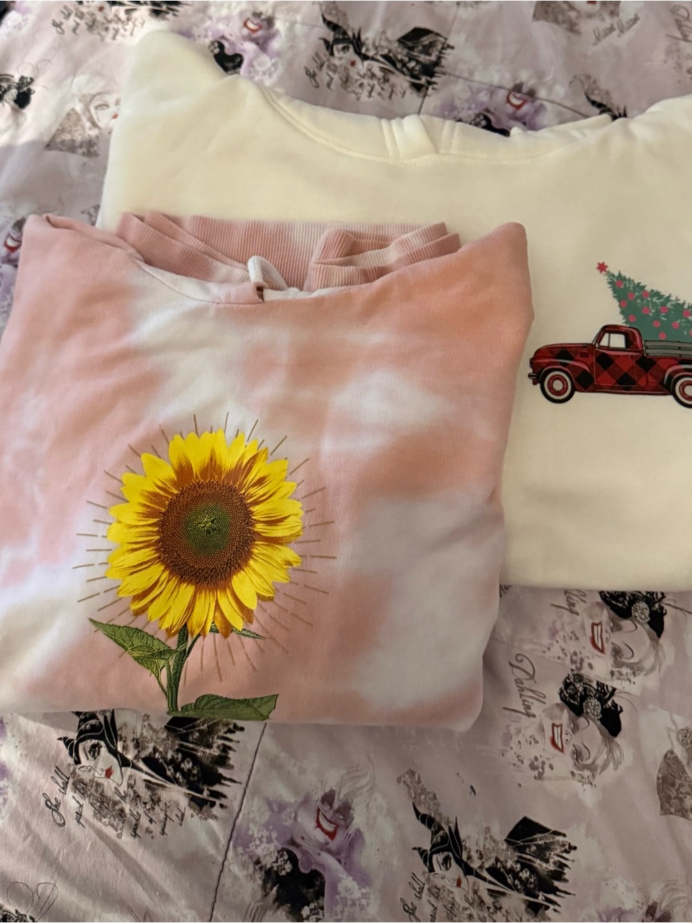 2 Pc Hoodie Bundle Zoe + Liv (SM) & Pretty Rebellious Graphic Hoodies (M)